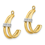 Load image into Gallery viewer, 14K Two-tone Gold Polished Double J-Hoop Earring Jackets