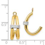 Load image into Gallery viewer, 14K Two-tone Gold Polished Double J-Hoop Earring Jackets
