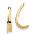 Load image into Gallery viewer, 14K Yellow Gold Polished & Rhodium J-Hoop Earring Jackets