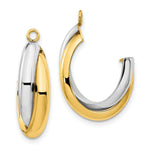 Load image into Gallery viewer, 14K Two-tone Gold Polished Double J-Hoop Earring Jackets