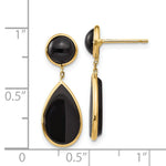 Load image into Gallery viewer, 14K Yellow Gold Onyx Teardrop Dangle Post Earrings
