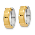 Load image into Gallery viewer, 14K Two-tone Hinged Hoop Earrings 4mm wide, size: 1/2"