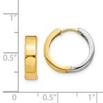 Load image into Gallery viewer, 14K Two-tone Hinged Hoop Earrings 4mm wide, size: 1/2"