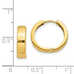 Load image into Gallery viewer, 14K Hinged Hoop Earrings 4mm wide, size: 1/2"