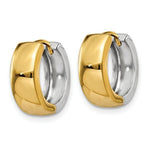 Load image into Gallery viewer, 14K Two-tone Hinged Hoop Earrings 5mm wide, size: 2/5"
