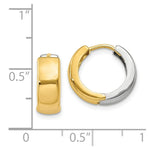 Load image into Gallery viewer, 14K Two-tone Hinged Hoop Earrings 5mm wide, size: 2/5"