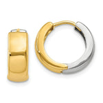 Load image into Gallery viewer, 14K Two-tone Hinged Hoop Earrings 5mm wide, size: 2/5"
