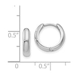 Load image into Gallery viewer, 14K White Gold Hinged Hoop Earrings 5mm wide, size: 1/3"