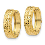 Load image into Gallery viewer, 14K Yellow Gold Diamond-cut Hinged Hoop Earrings