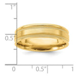 Load image into Gallery viewer, 14K Yellow Gold Comfort Fit Fancy Milgrain Satin Finish Wedding Band Ring