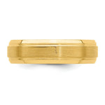 Load image into Gallery viewer, 14K Yellow Gold Comfort Fit Fancy Grooved Satin Finish Wedding Band Ring