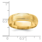Load image into Gallery viewer, 14K Yellow Gold Comfort Fit Fancy Grooved Half Round Wedding Band Ring