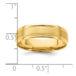 Load image into Gallery viewer, 14K Yellow Gold Heavy Comfort Fit Fancy Grooved Satin Finish Wedding Band Ring