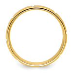 Load image into Gallery viewer, 14K Yellow Gold Standard Comfort Fit Cross Grooved Beveled Edge Fancy Wedding Band Ring