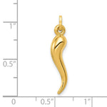 Load image into Gallery viewer, 14K Yellow Gold Hollow 3D Italian Horn Charm