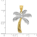 Load image into Gallery viewer, 14K Yellow Gold & Rhodium Diamond Palm Tree Pendant
