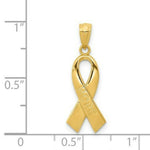 Load image into Gallery viewer, 14K Yellow Gold Polished Hope Ribbon Pendant