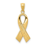 Load image into Gallery viewer, 14K Yellow Gold Polished Survivor Ribbon Pendant
