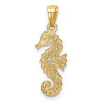 Load image into Gallery viewer, 14K Yellow Gold Polished Filigree Seahorse Pendant