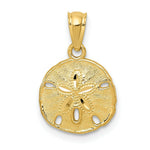 Load image into Gallery viewer, 14K Yellow Gold Polished & Textured Sand Dollar Pendant