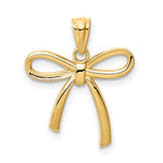 Load image into Gallery viewer, 14K Yellow Gold Polished Small Ribbon Bow Pendant