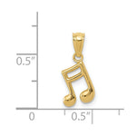 Load image into Gallery viewer, 14K Yellow Gold Polished Music Note Pendant