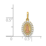 Load image into Gallery viewer, 14K Two-Tone Gold Our Lady of Guadalupe CZ Pendant
