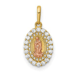 Load image into Gallery viewer, 14K Two-Tone Gold Our Lady of Guadalupe CZ Pendant