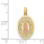Load image into Gallery viewer, 14K Two-Tone Gold Our Lady of Guadalupe Pendant