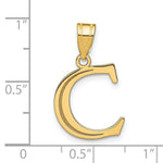 Load image into Gallery viewer, 14K Yellow Gold Polished Etched Letter C Initial Pendant