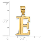 Load image into Gallery viewer, 14K Yellow Gold Polished Etched Letter E Initial Pendant