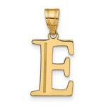 Load image into Gallery viewer, 14K Yellow Gold Polished Etched Letter E Initial Pendant