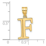 Load image into Gallery viewer, 14K Yellow Gold Polished Etched Letter F Initial Pendant