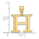 Load image into Gallery viewer, 14K Yellow Gold Polished Etched Letter H Initial Pendant