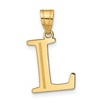 Load image into Gallery viewer, 14K Yellow Gold Polished Etched Letter L Initial Pendant