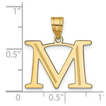 Load image into Gallery viewer, 14K Yellow Gold Polished Etched Letter M Initial Pendant