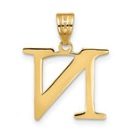 Load image into Gallery viewer, 14K Yellow Gold Polished Etched Letter N Initial Pendant
