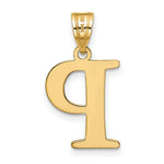 Load image into Gallery viewer, 14K Yellow Gold Polished Etched Letter P Initial Pendant