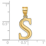 Load image into Gallery viewer, 14K Yellow Gold Polished Etched Letter S Initial Pendant