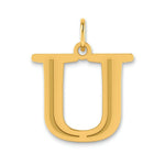 Load image into Gallery viewer, 14K Yellow Gold Polished Etched Letter U Initial Pendant