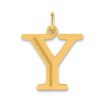 Load image into Gallery viewer, 14K Yellow Gold Polished Etched Letter Y Initial Pendant