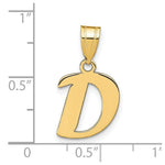 Load image into Gallery viewer, 14K Yellow Gold Polished Script Letter D Initial Pendant