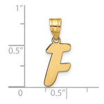 Load image into Gallery viewer, 14K Yellow Gold Polished Script Letter F Initial Pendant