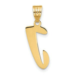 Load image into Gallery viewer, 14K Yellow Gold Polished Script Letter J Initial Pendant