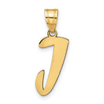 Load image into Gallery viewer, 14K Yellow Gold Polished Script Letter J Initial Pendant