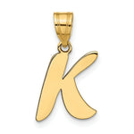 Load image into Gallery viewer, 14K Yellow Gold Polished Script Letter K Initial Pendant