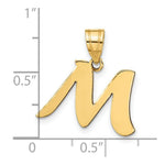 Load image into Gallery viewer, 14K Yellow Gold Polished Script Letter M Initial Pendant