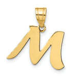 Load image into Gallery viewer, 14K Yellow Gold Polished Script Letter M Initial Pendant