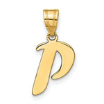 Load image into Gallery viewer, 14K Yellow Gold Polished Script Letter P Initial Pendant