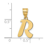 Load image into Gallery viewer, 14K Yellow Gold Polished Script Letter R Initial Pendant